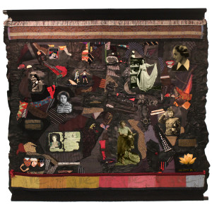 Hannah Senesh 806 by Linda Stein (2014) 5 ft. sq. leather, metal, canvas, paint, fabric & mixed media